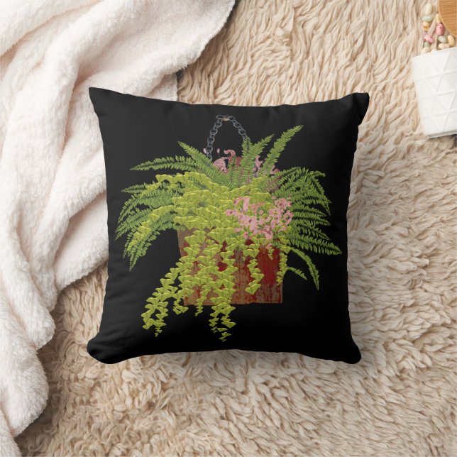 Fern Ivy Hanging Plant Botanical Illustration Art Kussen (Deken)