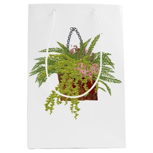 Fern Ivy Hanging Plant Botanical Illustration Art Medium Cadeauzakje (Voorkant)
