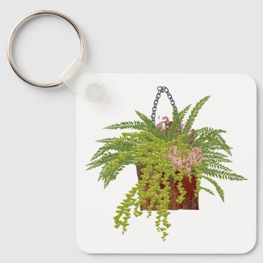 Fern Ivy Hanging Plant Botanical Illustration Art Sleutelhanger (Voorkant)
