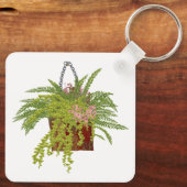 Fern Ivy Hanging Plant Botanical Illustration Art Sleutelhanger (Achterkant)