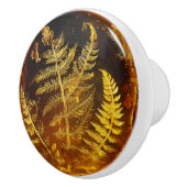 Fern Leaf Amber Pattern Keramische Knop (Rechts)