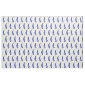 Fern Leaf Blue op White Background Fabric Stof (Yard (91,4 cm))