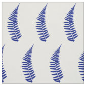 Fern Leaf Blue op White Background Fabric Stof (Swatch)