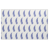 Fern Leaf Blue op White Background Fabric Stof (Fat Quarter)