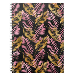 Fern Leaf Design in roze en goud Notitieboek