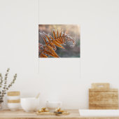 Fern Leaf met Icy Frost in een koude Natuur - Poster (Keuken)