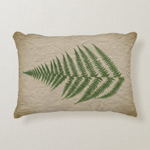 Fern Leaf over inktpapiertextuur Accent Kussen