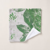 Fern Leaf Print Green Painting Fiber Art Bad Handdoek (Wasdoekje)