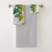 Fern Leaf Print Green Painting Fiber Art Bad Handdoek (Insitu)