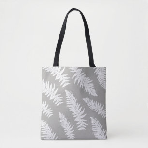 Fern Leaf Print Grey Canvas tas
