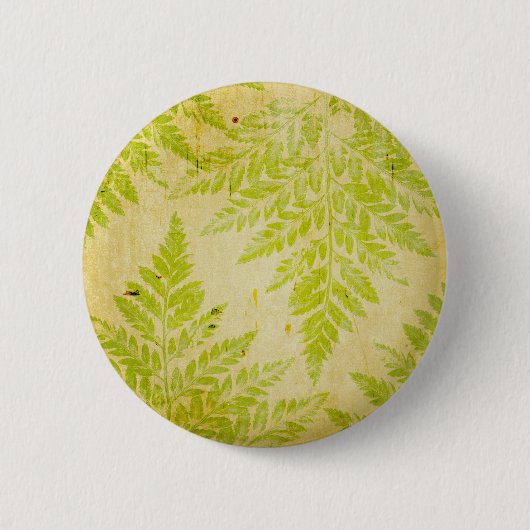 Fern Leaf Stamped Pattern Grungy Background Ronde Button 5,7 Cm (Voorkant)