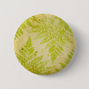 Fern Leaf Stamped Pattern Grungy Background Ronde Button 5,7 Cm