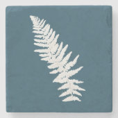Fern Leaf Waterverf Blue Stone Onderzetter (Voorkant)