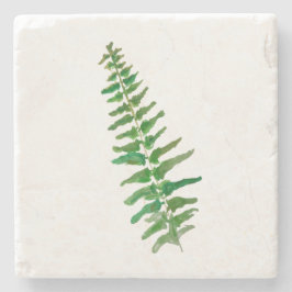 Fern Leaf Waterverf Marble Stone Onderzetter