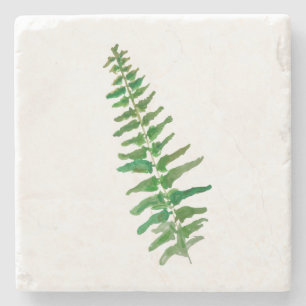 Fern Leaf Waterverf Marble Stone Onderzetter