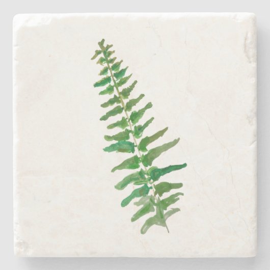 Fern Leaf Waterverf Marble Stone Onderzetter (Voorkant)