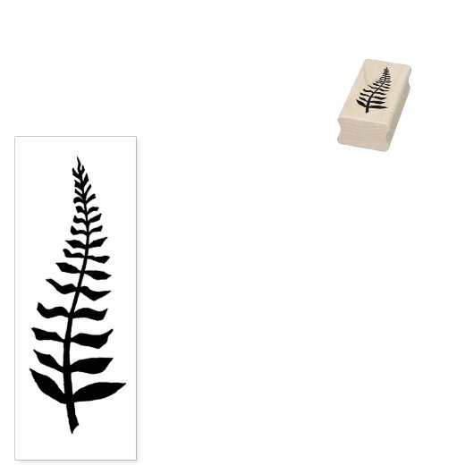 Fern Leaf Wood Art Stamp Rubberstempel (Gestempeld)