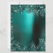 Fern Leafs Framed Crystals Blauwgroen Aquatic Form Kaart (Achterkant)