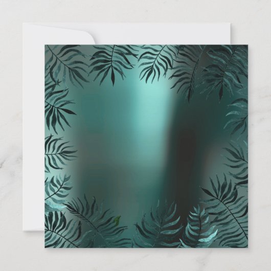 Fern Leafs Framed Crystals Blauwgroen Aquatic Luxu Kaart (Achterkant)