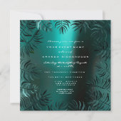 Fern Leafs Framed Crystals Blauwgroen Aquatic Luxu Kaart (Voorkant)