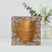 Fern Leafs Framed Crystals Ivory Honey Gold Kaart (Staand voorkant)