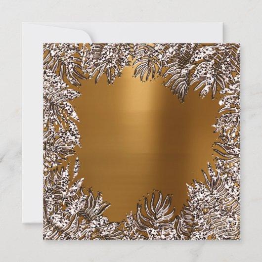 Fern Leafs Framed Crystals Ivory Honey Gold Kaart (Achterkant)