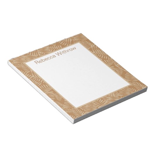 Fern Leaves Camel Notepad Notitieblok (Schuin)