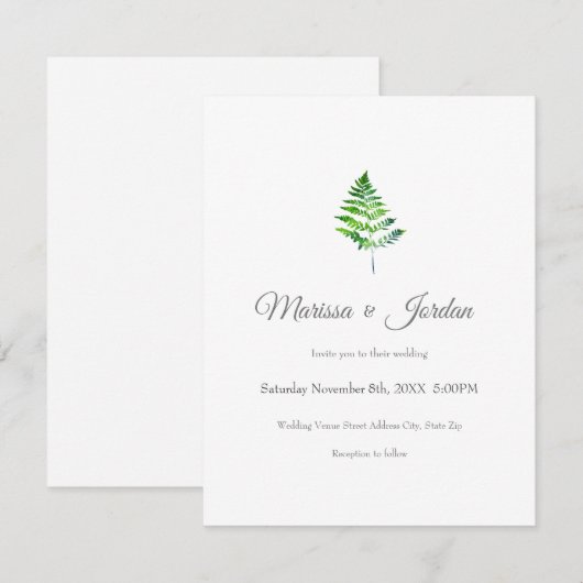 Fern Leaves Kaart (Voorkant / Achterkant)