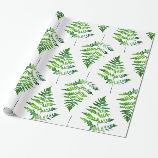 Fern Leaves Pattern Cadeaupapier (Uitgerold)