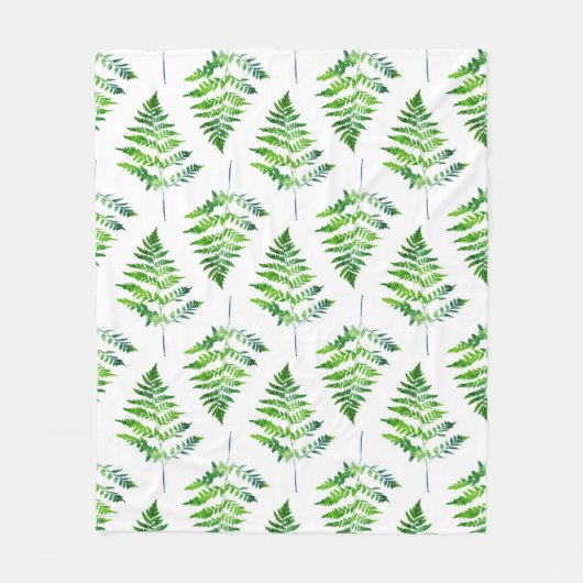 Fern Leaves Pattern Fleece Deken (Voorkant)