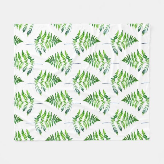 Fern Leaves Pattern Fleece Deken (Voorkant (Horizontaal))