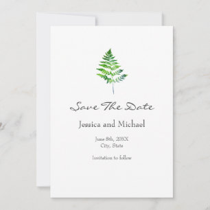 Fern Leaves Save The Date