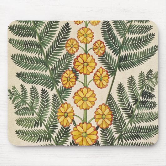 Fern met gele bloemen muismat (Voorkant)
