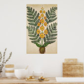Fern met gele bloemen poster (Keuken)