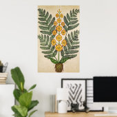 Fern met gele bloemen poster (Thuiskantoor)