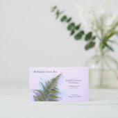 Fern op blauwe penseelstreken visitekaartje (Staand voorkant)
