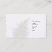 Fern op blauwe penseelstreken visitekaartje (Achterkant)