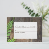 fern op hout RSVP Kaart (Staand voorkant)