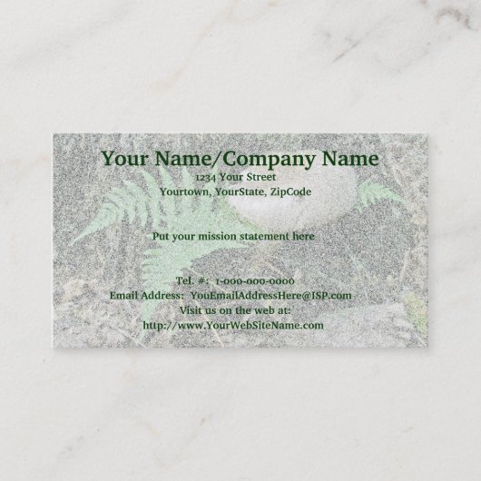 Fern & paddenstoel op Stump Visitekaartje (Voorkant)