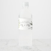 Fern Palm Tree Tropical Wedding Beverage Label Waterfles Etiket (Voorkant)