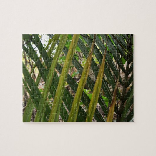 fern patroonpuzzel groen op groen legpuzzel (Horizontaal)