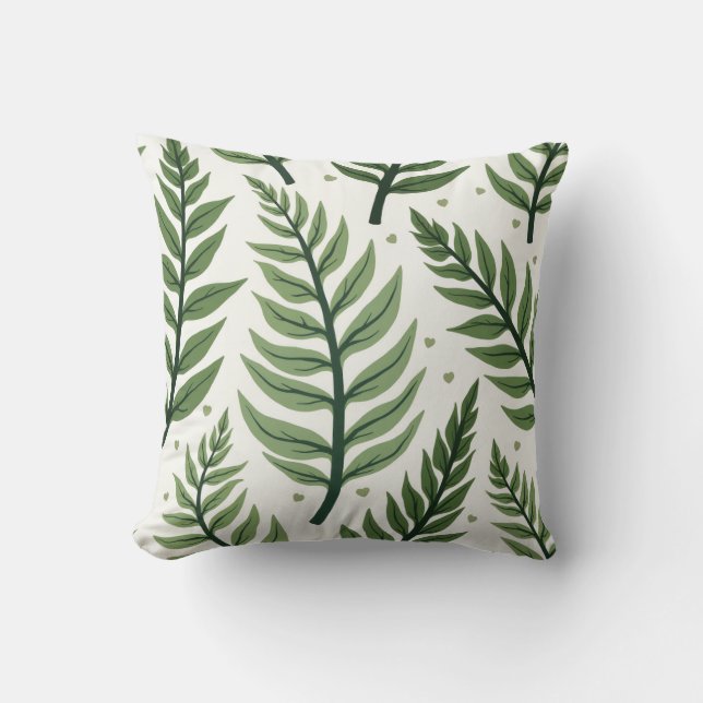 Fern Pattern – Elegant Botanical Leaf Design Kussen (Voorkant)
