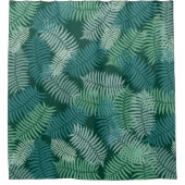 Fern Pattern on Dark Green Background Douchegordijn (Voorkant)