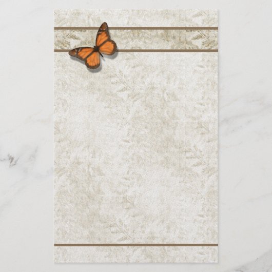 Fern Pattern Stationery ~ Butterfly Ferns Briefpapier (Voorkant)
