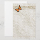 Fern Pattern Stationery ~ Butterfly Ferns Briefpapier (Voorkant / Achterkant)