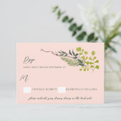 Fern Pepper Tree laat tuinroze Rsvp Kaartje (Staand voorkant)