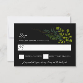Fern Pepper Tree Leaves Garden Black RSVP Kaartje