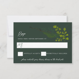 Fern Pepper Tree Leaves Garden Donkergroen RSVP Kaartje