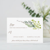 Fern Pepper Tree Leaves Garden Wedding RSVP Kaartje (Staand voorkant)