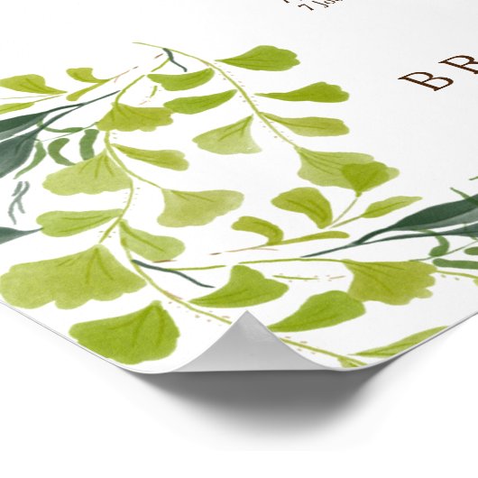 Fern Pepper Tree Leaves Wedding Seating Chart Poster (Hoek)